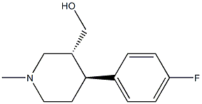 [(3R，4S)-4-(4-Fluorophenyl)-1-methylpiperidinyl]methanol 化学構造