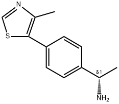 (S)-1-(4-(4-methylthiazol-5-yl)phenyl)ethanamine 化学構造