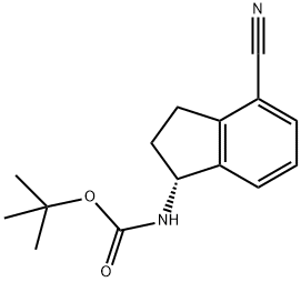 (R)-tert-Butyl (4-cyano-2，3-dihydro-1H-inden-1-yl)carbamate Chemical Structure