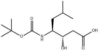 (3S，4S)-4-((tert-Butoxycarbonyl)amino)-3-hydroxy-6-methylheptanoic acid Chemische Struktur