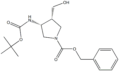 (3R，4R)-3-(Boc-amino)-1-Cbz-4-(hydroxymethyl)pyrrolidine Chemical Structure