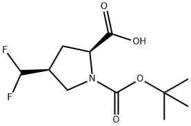 (2S，4S)-1-(tert-Butoxycarbonyl)-4-(difluoromethyl)pyrrolidine-2-carboxylic acid Chemical Structure