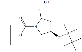 (2S，4R)-1-Boc-4-(tert-butyldimethylsilyloxy)-2-(hydroxymethyl)pyrrolidine Chemical Structure