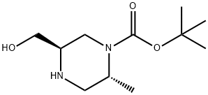 (2R，5R)-tert-Butyl 5-(hydroxymethyl)-2-methylpiperazine-1-carboxylate Chemische Struktur