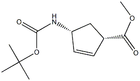 (1S，4R)-Methyl 4-((tert-butoxycarbonyl)amino)cyclopent-2-enecarboxylate Chemical Structure