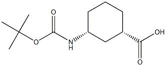 (1S，3R)-3-(tert-Butoxycarbonylamino)cyclohexanecarboxylic Acid التركيب الكيميائي