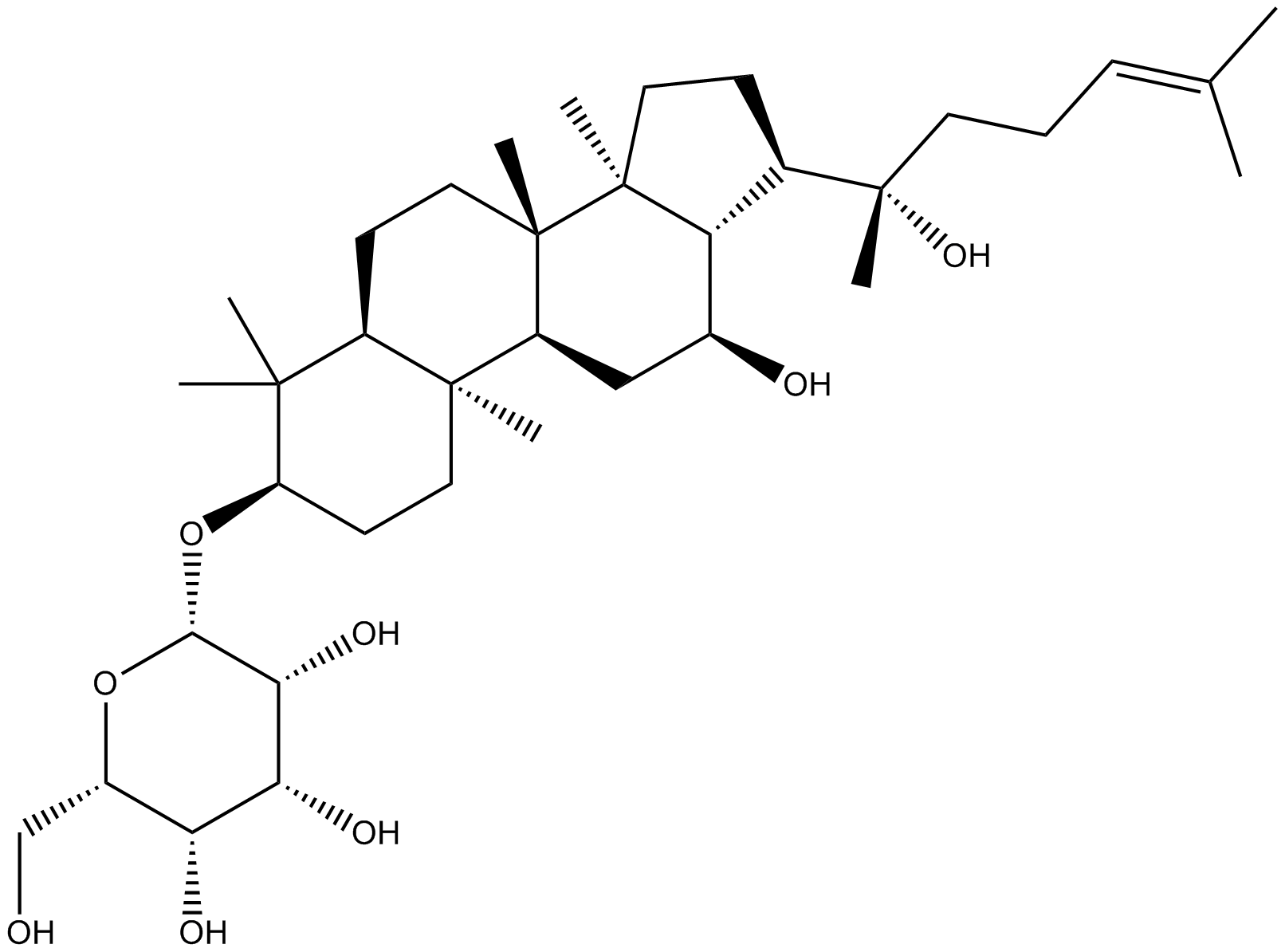Ginsenoside Rh2 Chemische Struktur