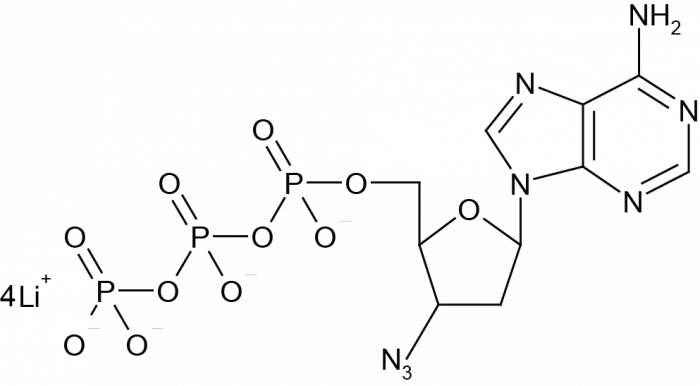 3'-Azido-2',3'-dideoxyadenosine-5'-Triphosphate 化学構造