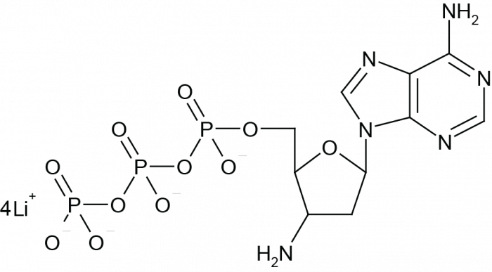 3'-Amino-2',3'-dideoxyadenosine-5'-Triphosphate 化学構造