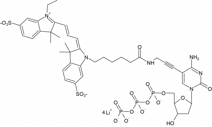 Cyanine 3-5-Propargylamino-2'-deoxycytidine-5'-Triphosphate 化学構造