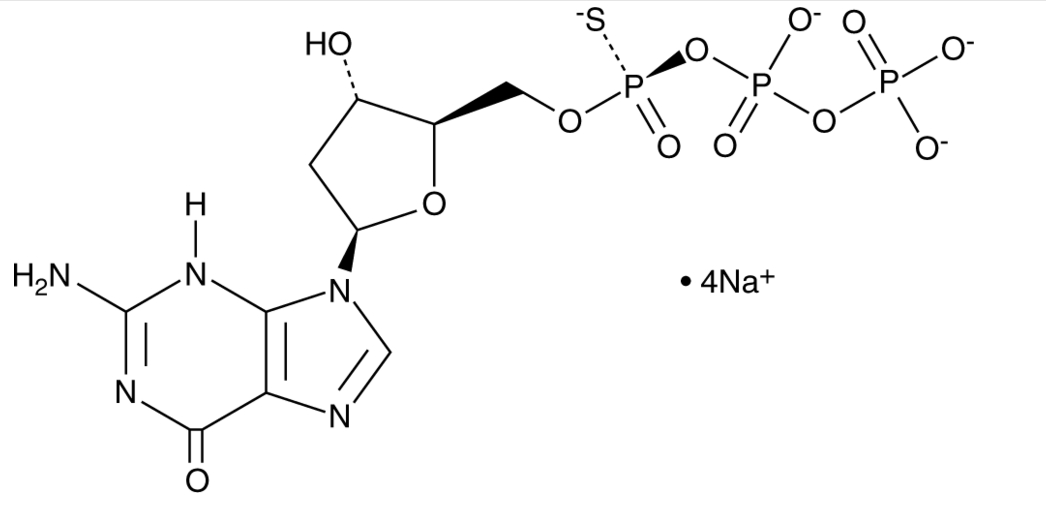 Rp-2'-Deoxyguanosine-5'-O-(1-thiotriphosphate) 化学構造